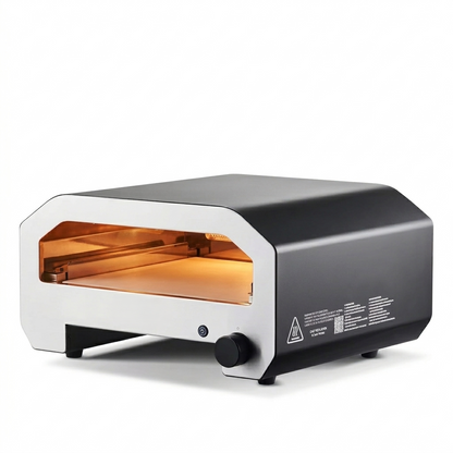 FornoVivo Rotante – Four à Pizza à Gaz Pierre Rotative 360° Compact Noir Mat et Inox