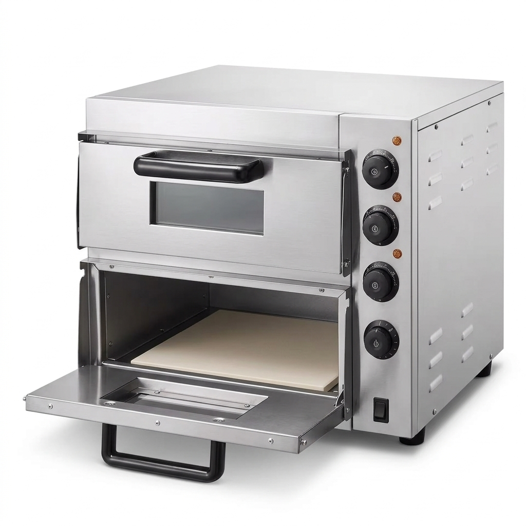 FornoVivo Doppio – Four à Pizza Électrique Double Chambre 16 Pouces Pierre Réfractaire Inox