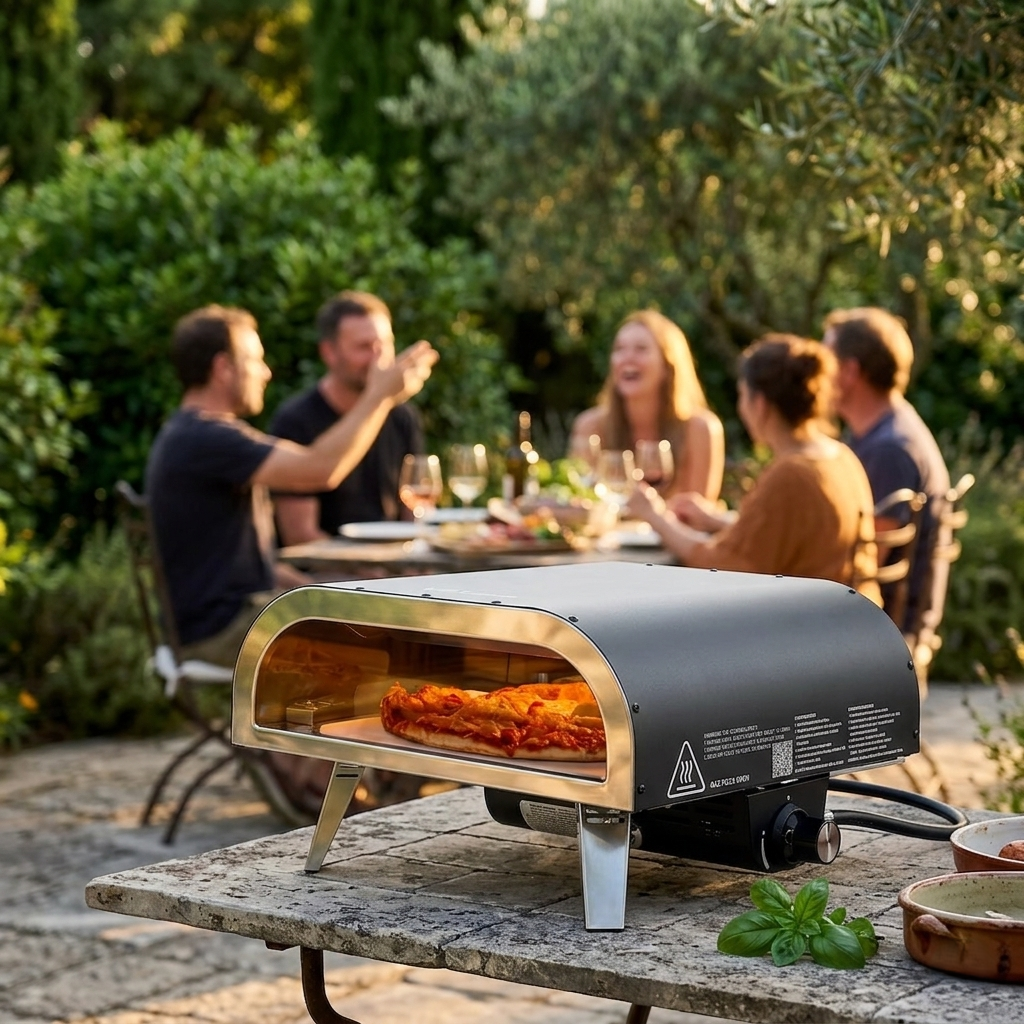 FornoVivo Compacto 12 – Four à Pizza à Gaz 12 Pouces Pierre Réfractaire Brûleur Réglable