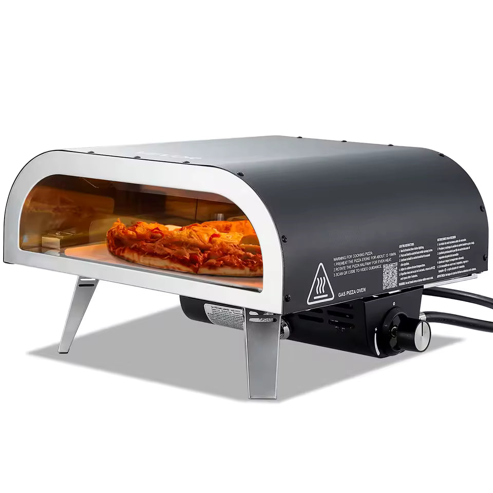 FornoVivo Compacto 12 – Four à Pizza à Gaz 12 Pouces Pierre Réfractaire Brûleur Réglable