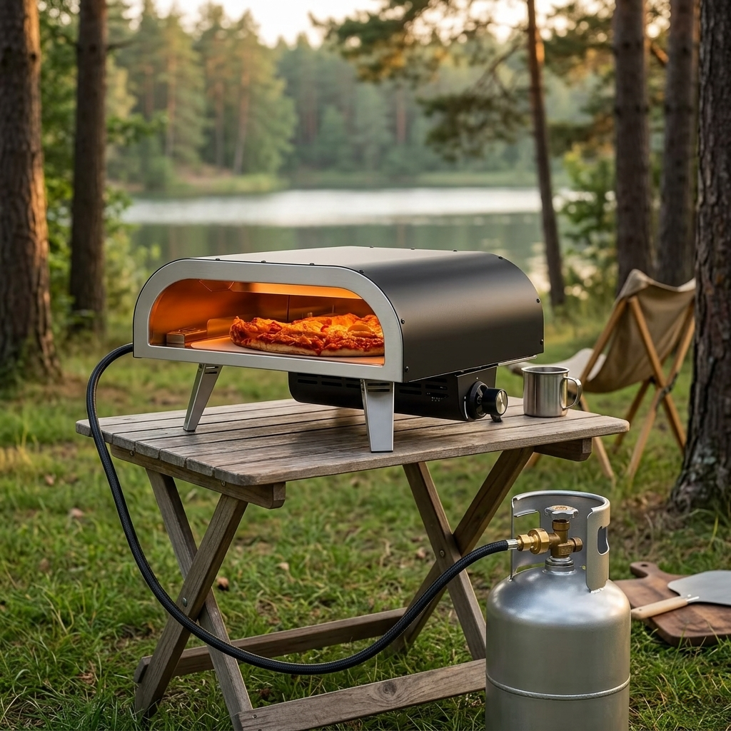 FornoVivo Compacto 12 – Four à Pizza à Gaz 12 Pouces Pierre Réfractaire Brûleur Réglable